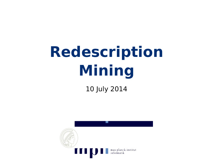 redescription mining