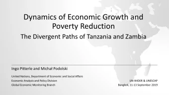 Dynamics of Economic Growth and  Poverty Reduction  The Divergent Paths of Tanzania and Zambia