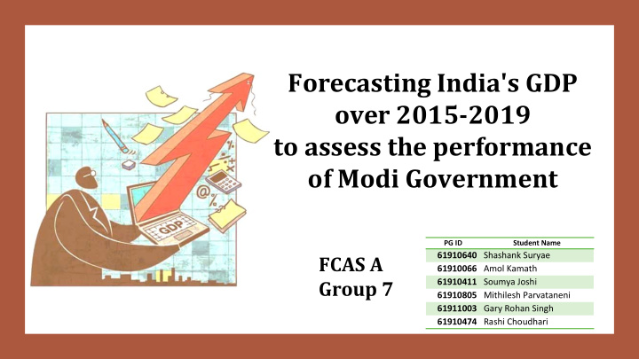 forecasting india s gdp over 2015 2019 to assess the