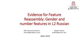 Eviden  ence for F  Fea  eature  e  Reassem  embly: Gen  ender  er a  and  number f  fea  eatu