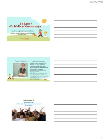 Its  Basic  !  Its  All  About  Relationships  Ingredi  dients,  Insights,  Strategies,