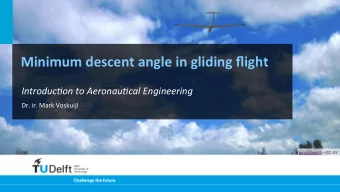 Minimum  descent  angle  in  gliding  flight    Introduc)on  to