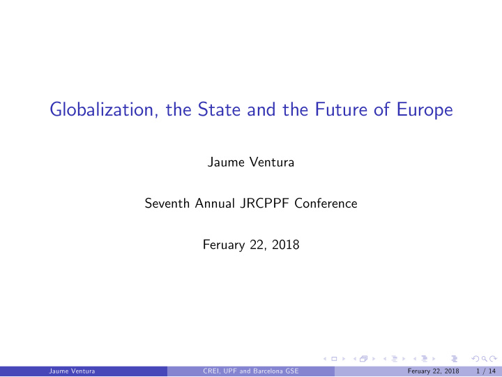 globalization the state and the future of europe