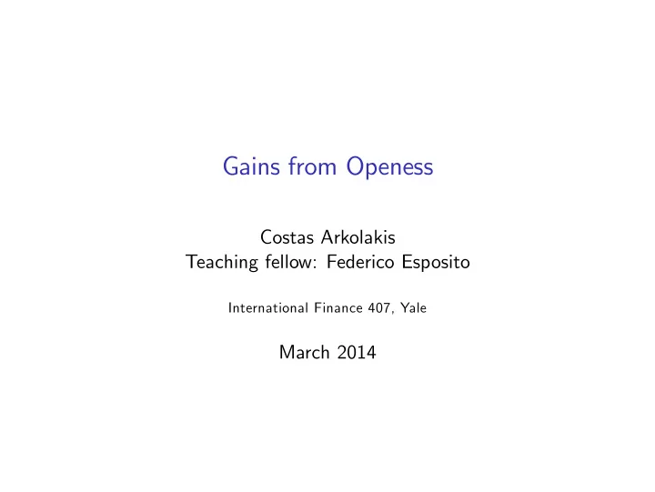 gains from openess