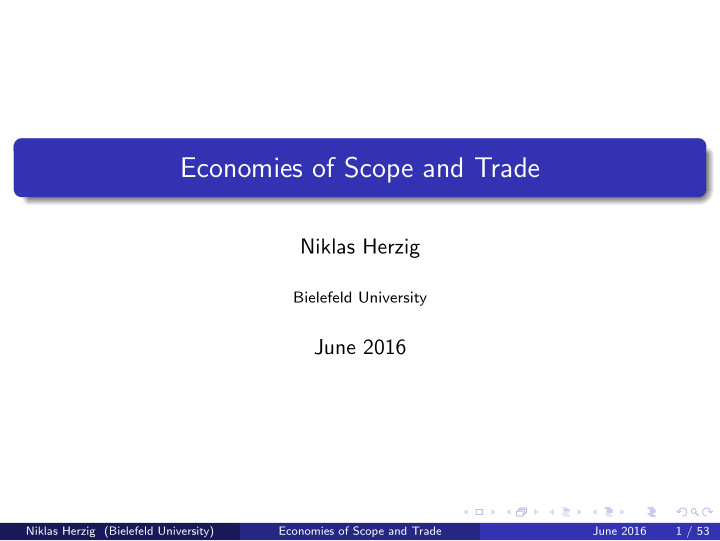 economies of scope and trade