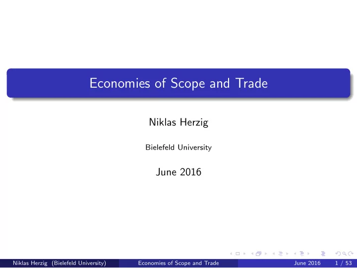 economies of scope and trade