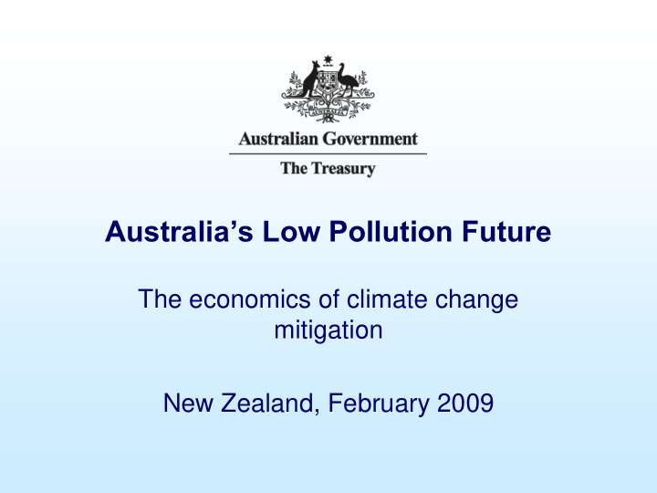australia s low pollution future