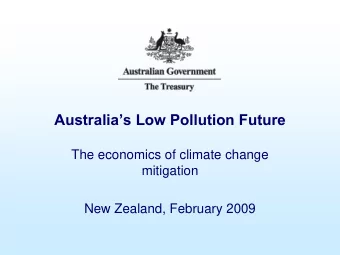 Australias Low Pollution Future  The economics of climate change  mitigation  New Zealand,