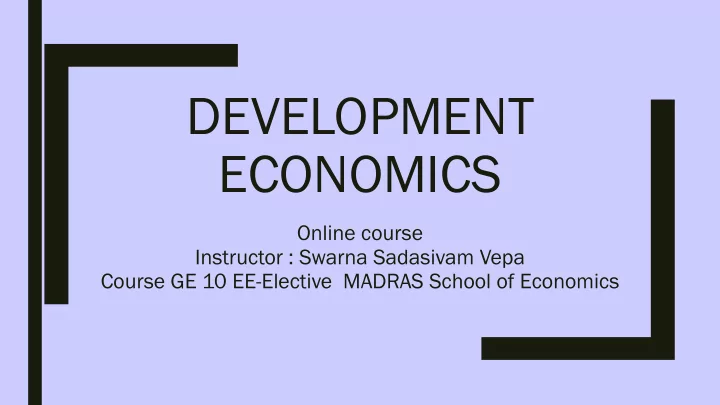 development economics
