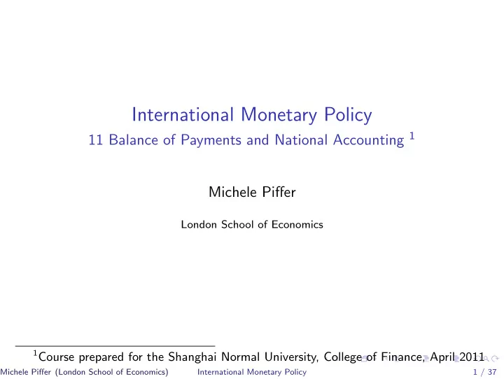 international monetary policy