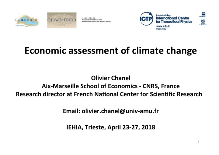 economic assessment of climate change