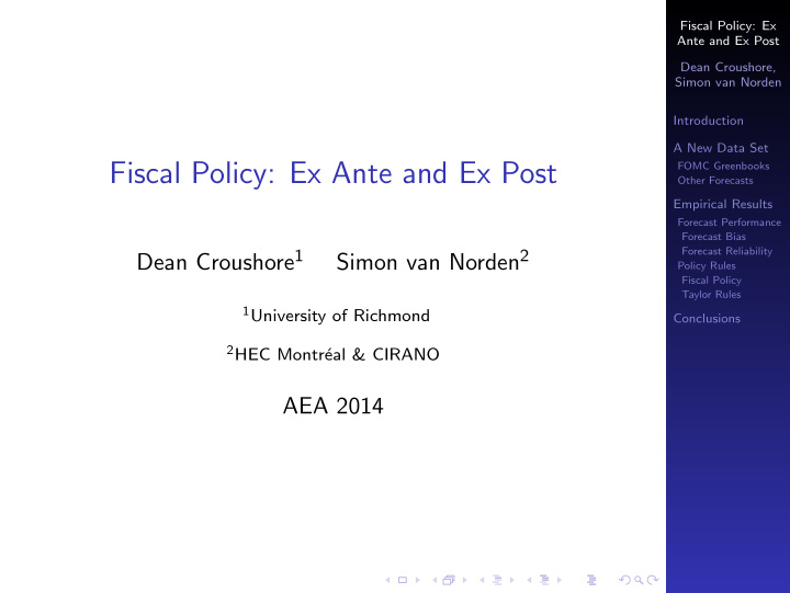 fiscal policy ex ante and ex post