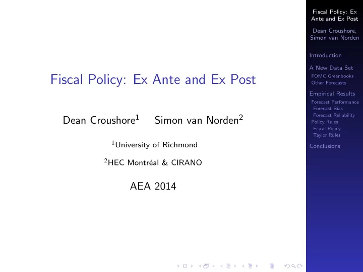 fiscal policy ex ante and ex post