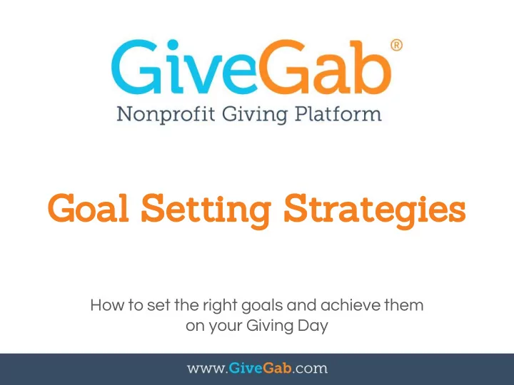goal setting strategies