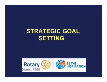 STRATEGIC GOAL  SETTING  What is a Vision Statement?  Describes a desired future state