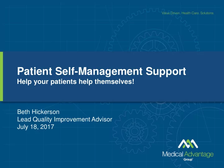 patient self management support