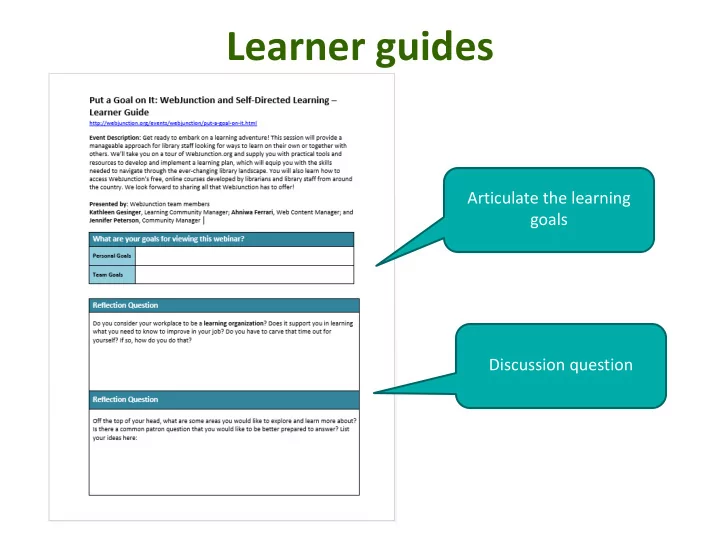 learner guides