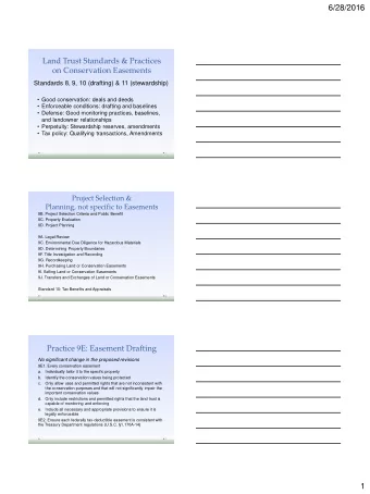 6/28/2016  Land Trust Standards &amp; Practices  on Conservation Easements  Standards 8, 9, 10