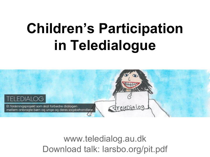children s participation in teledialogue