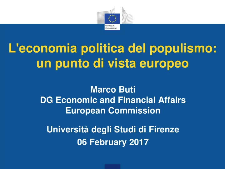 un punto di vista europeo