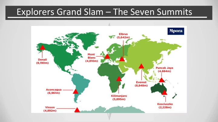 explorers grand slam the seven summits explorers grand