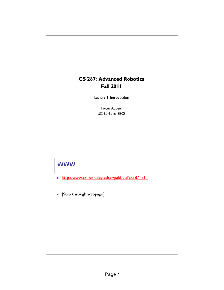 n http cs berkeley edu pabbeel cs287 fa11 n step through