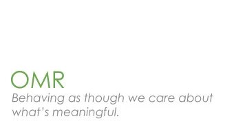 OMR  Behaving as though we care about  whats meaningful. OMR - Example  Daniels mother