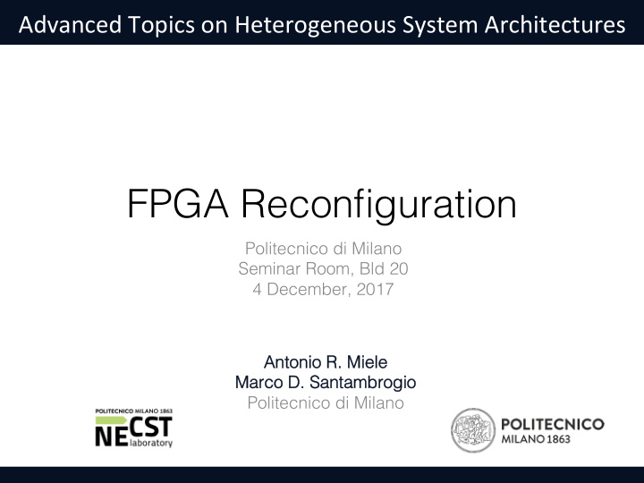 fpga reconfiguration