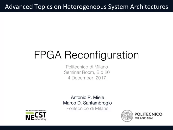 fpga reconfiguration