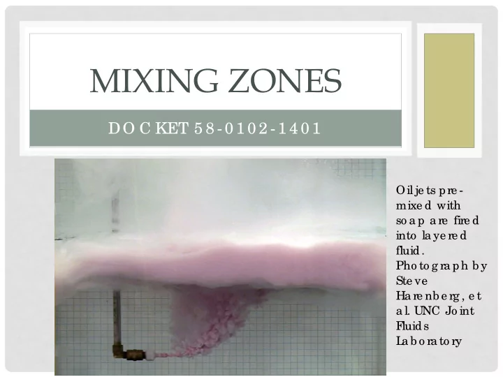 mixing zones