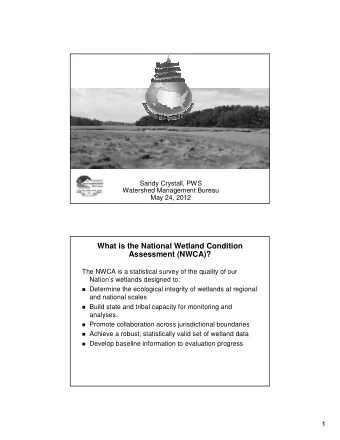 What is the National Wetland Condition  What is the National Wetland Condition  Assessment (NWCA)?