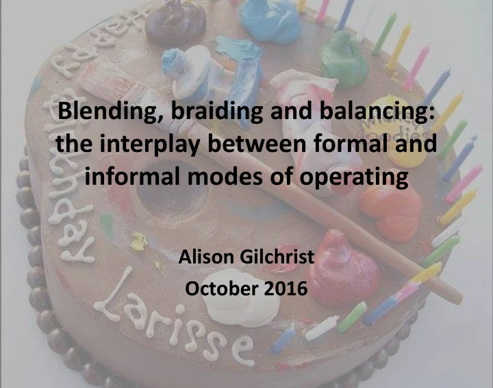 the interplay between formal and