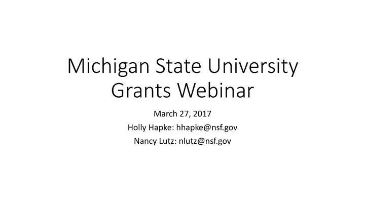 grants webinar