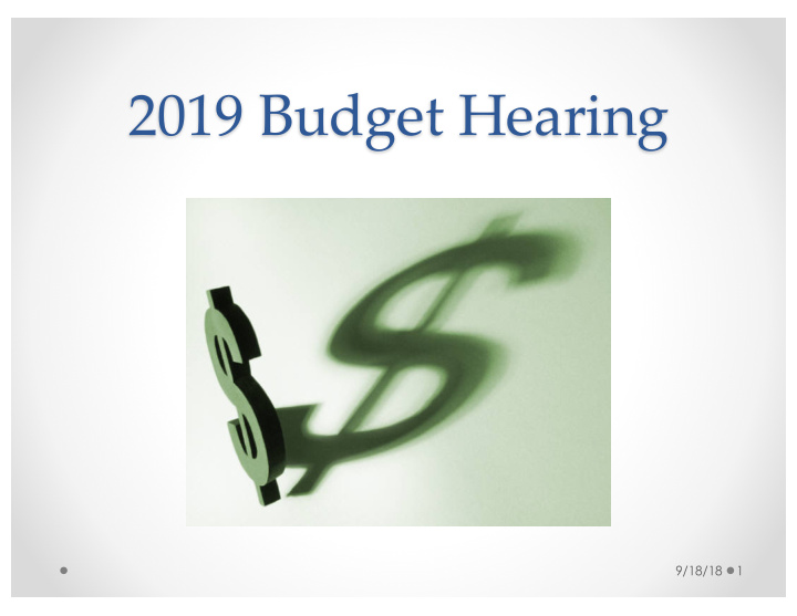 2019 budget hearing