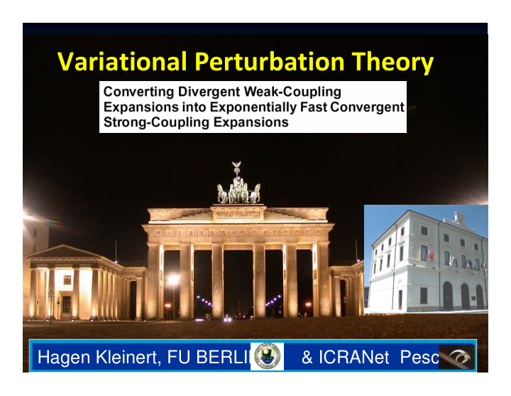 variational perturbation theory variational perturbation