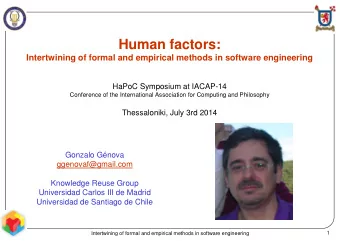 Human factors:  Intertwining of formal and empirical methods in software engineering  HaPoC