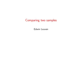 Comparing two samples  Edwin Leuven  Introduction We will now study the relationship between 2