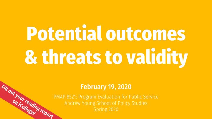potential outcomes threats to validity