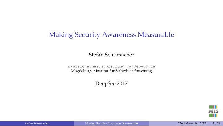 making security awareness measurable