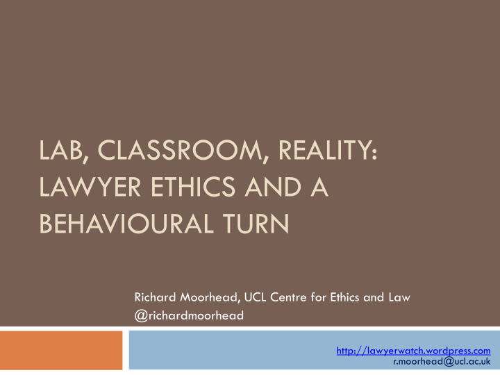 lawyer ethics and a