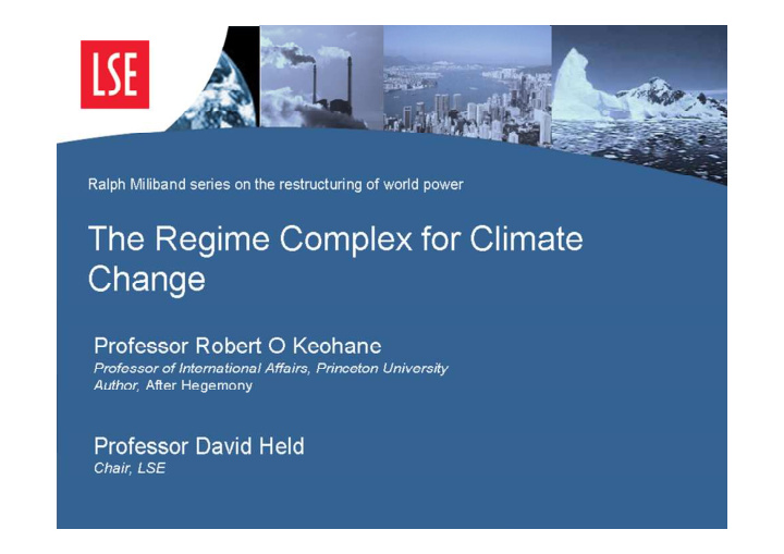 the regime complex for climate change