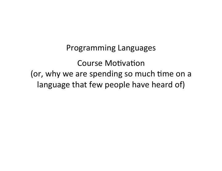 programming languages