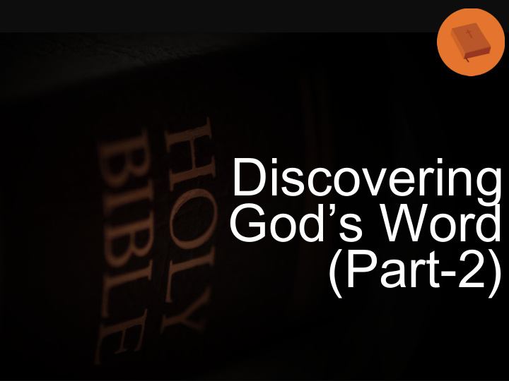 discovering god s word part 2