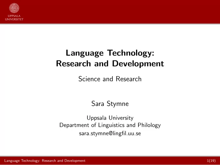 language technology research and development