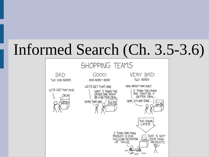 informed search ch 3 5 3 6 announcements