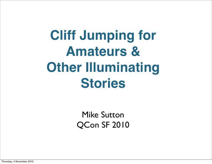 cliff jumping for amateurs other illuminating stories