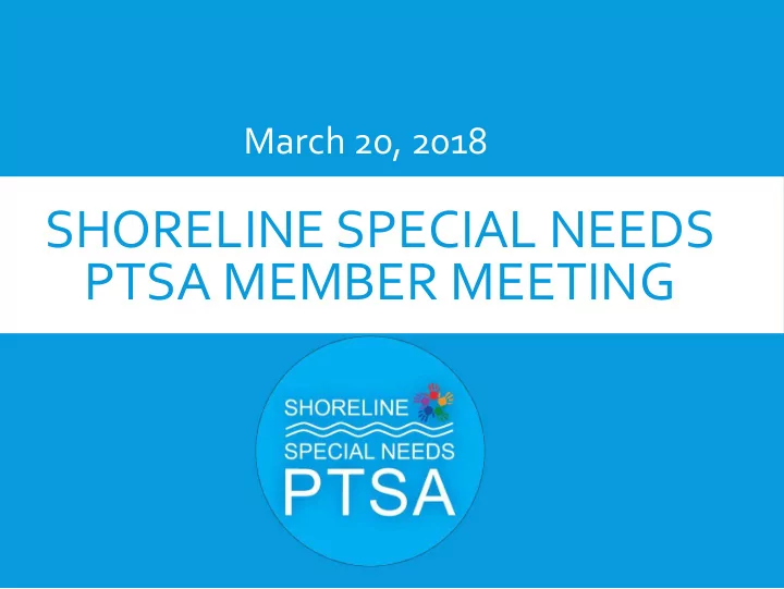 shoreline special needs