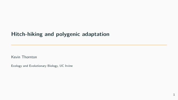 hitch hiking and polygenic adaptation