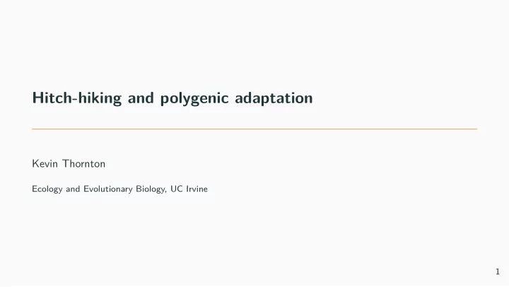 hitch hiking and polygenic adaptation
