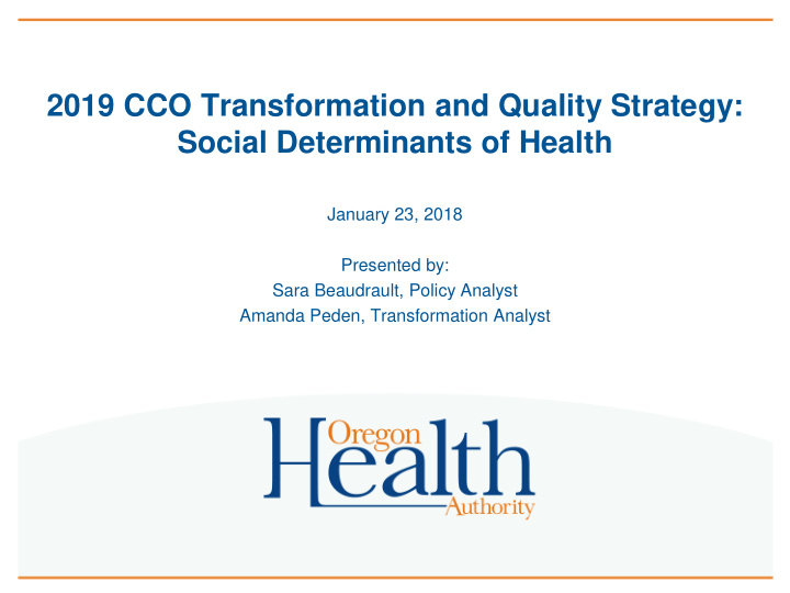 2019 cco transformation and quality strategy social